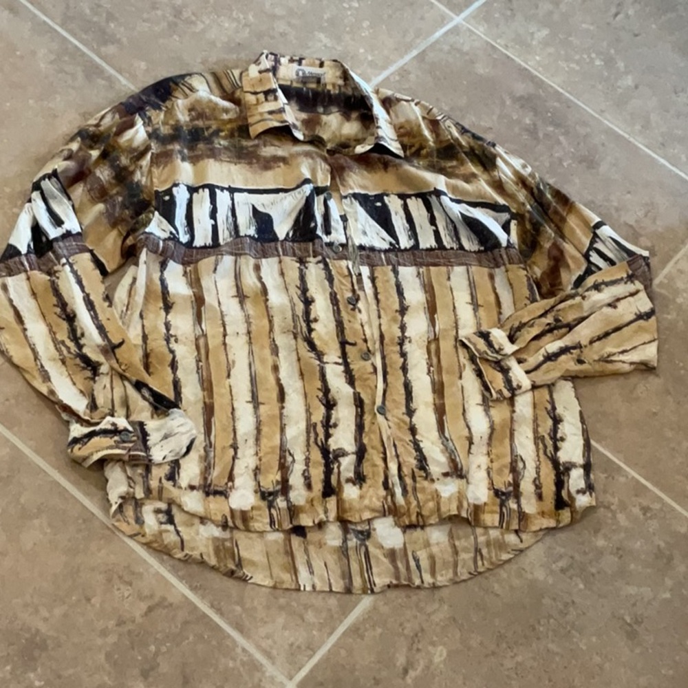 Messori vintage button down shirt, silk, size XL